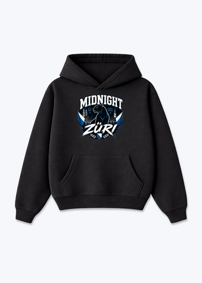 Zürich Midnight Panther Tee - Black Front (Designed)