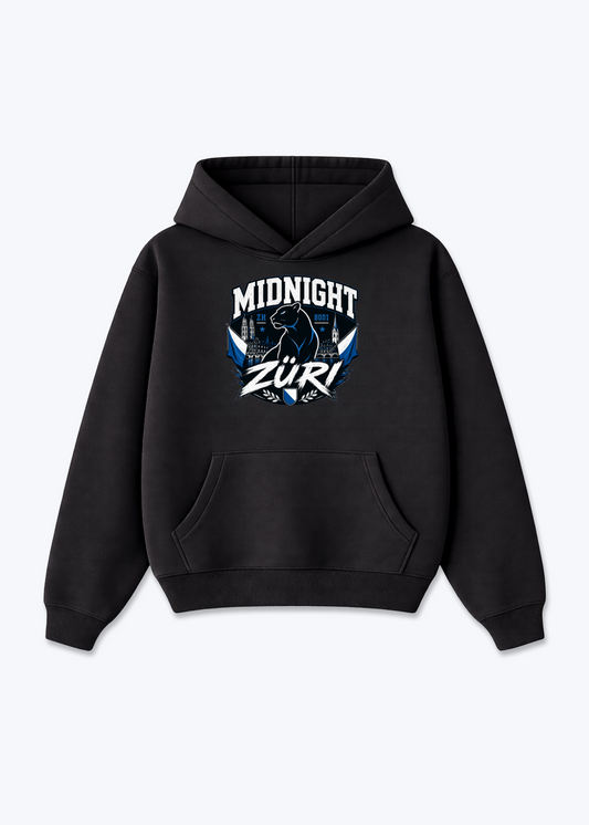 Zürich Midnight Panther Tee - Black Front (Designed)