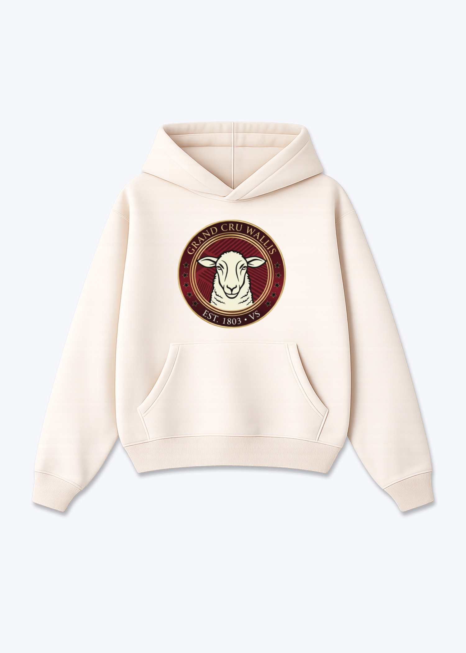 Wallis Grand Cru Heritage Tee - Beige Front (Designed)