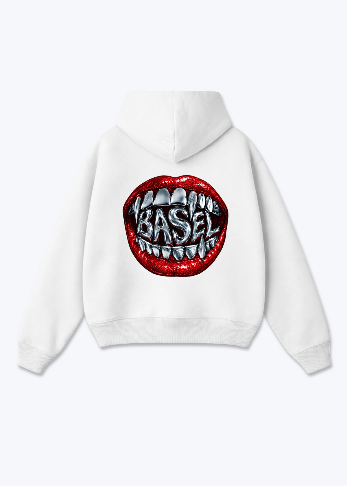 Basel Metallic Oversized Hoodie - White Back (Designed)