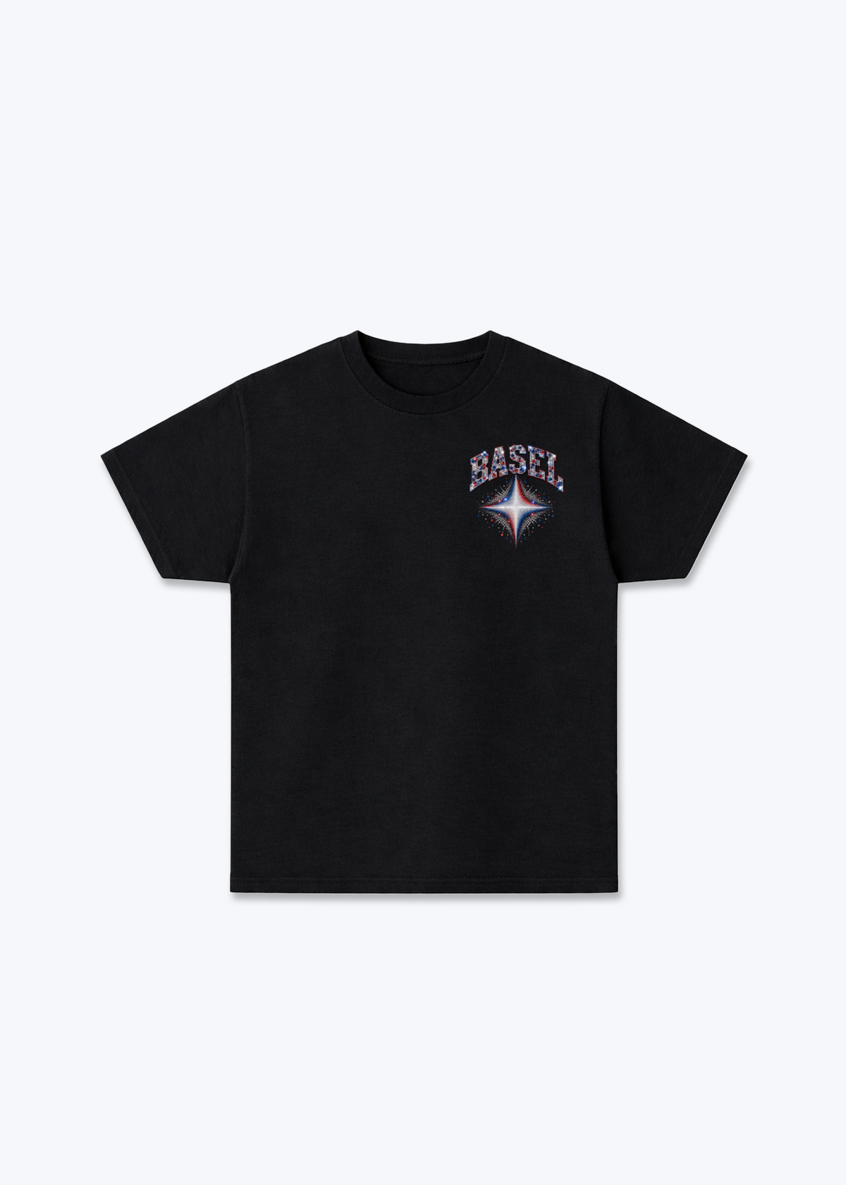 Basel Stars Basic T-Shirt - Black Front (Designed)