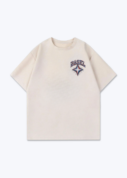 Basel Stars Oversized T-Shirt - Beige Front (Designed)