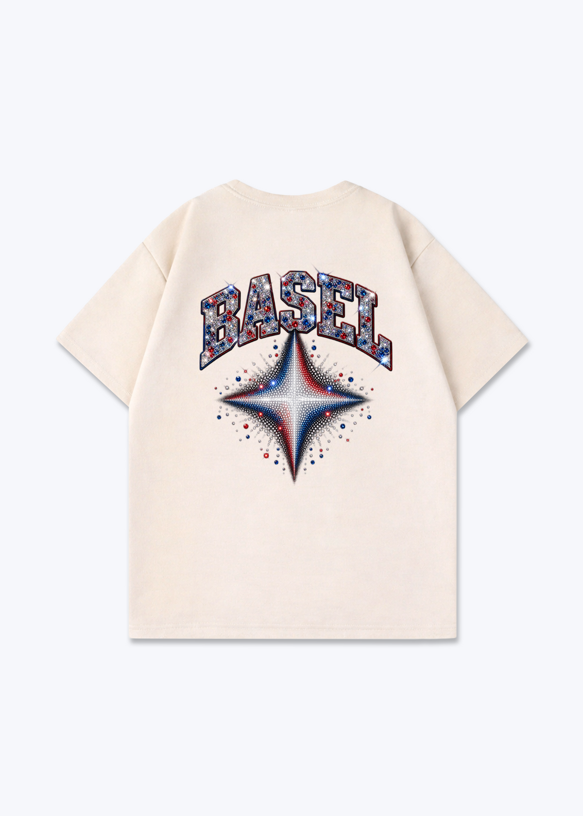 Basel Stars Oversized T-Shirt - Beige Back (Designed)