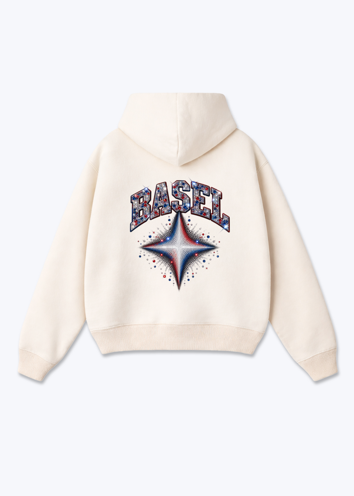 Basel Stars Oversized Hoodie - Beige Back (Designed)
