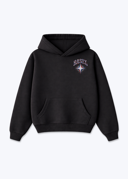 Basel Stars Oversized Hoodie - Black Front (Designed)
