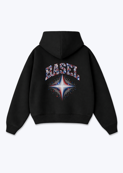Basel Stars Oversized Hoodie - Black Back (Designed)