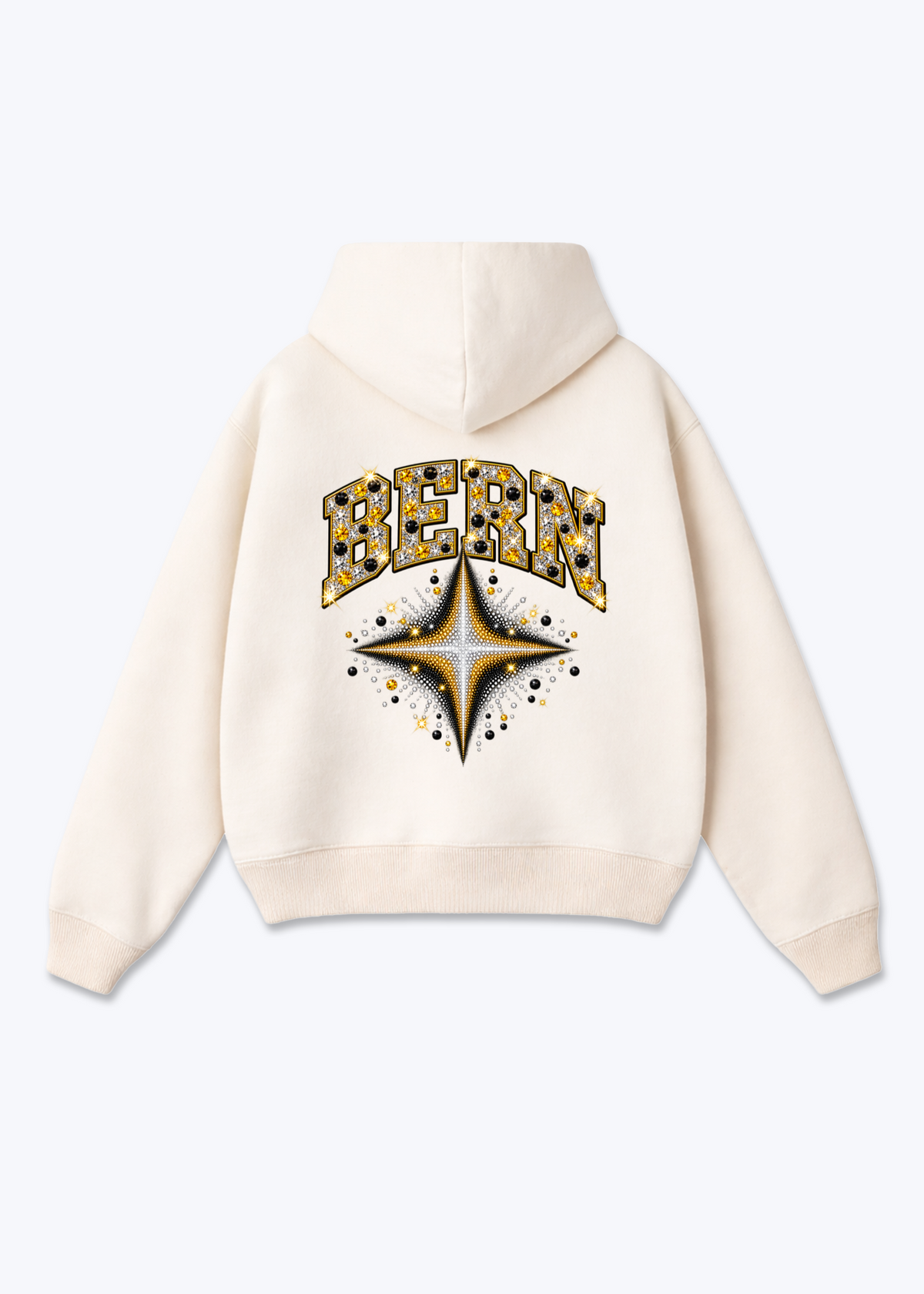 Bern Stars Oversized Hoodie - Beige Back (Designed)