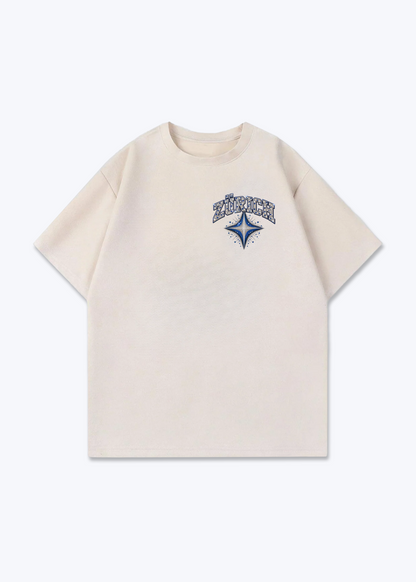 Zürich Diamond Oversized T-Shirt - Beige Front (Designed)