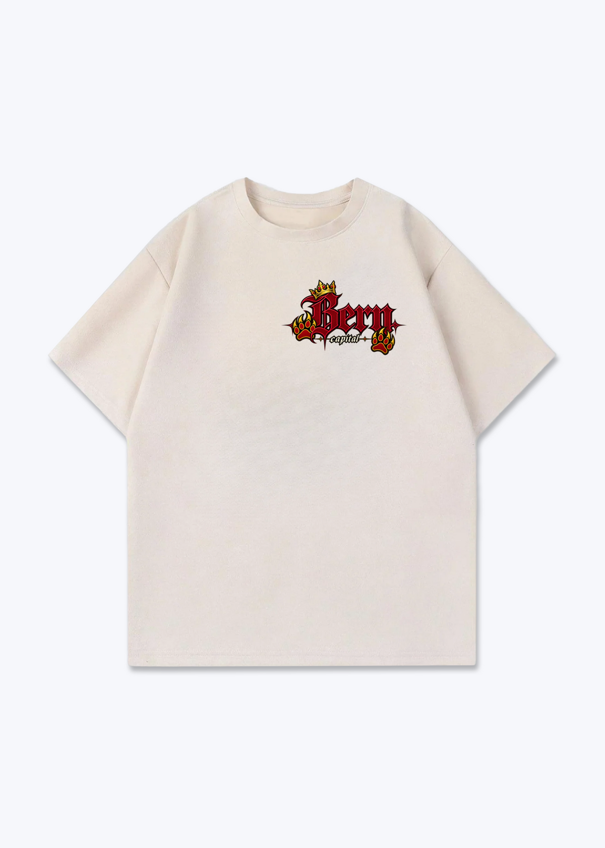 Bern Claw Oversized T-Shirt - Beige Front (Designed)