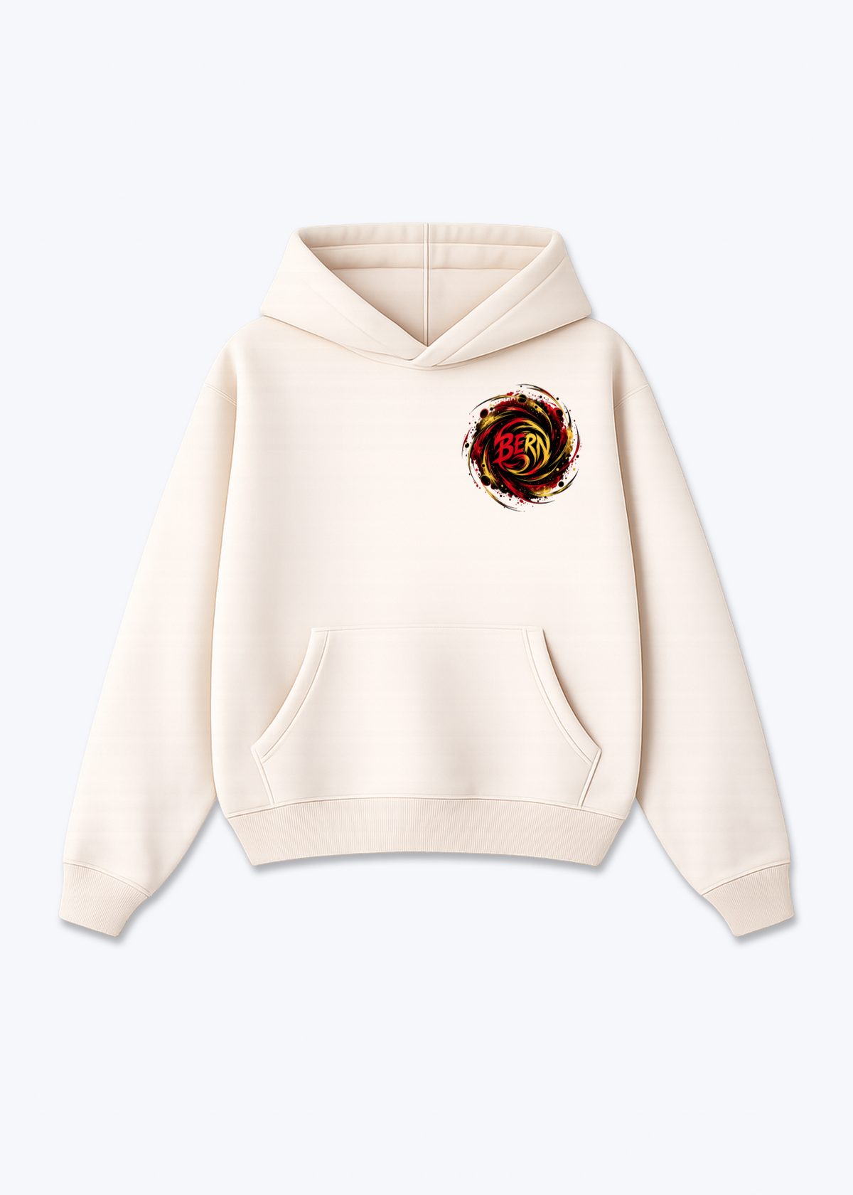 Bern Loop Oversized Hoodie - Beige Front (Designed)