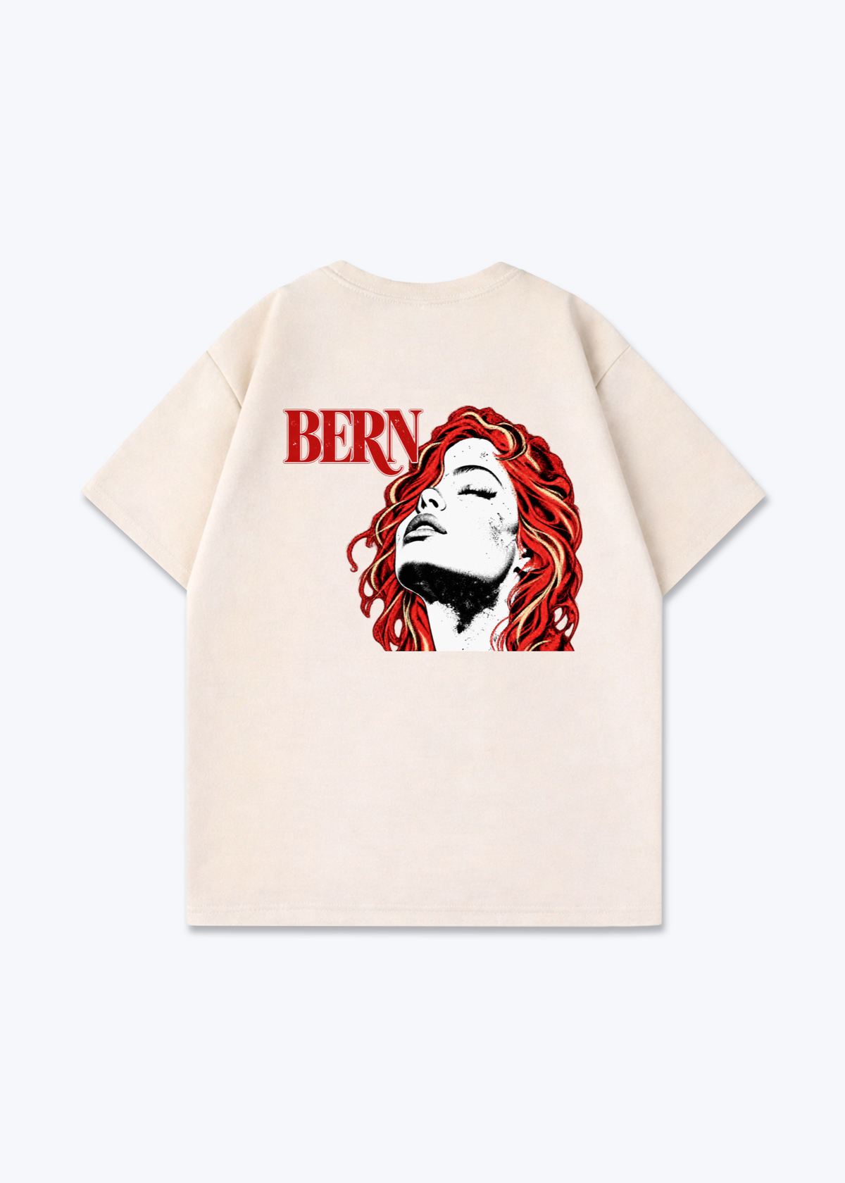 Bern RedHead Oversized T-Shirt - Beige Back (Designed)