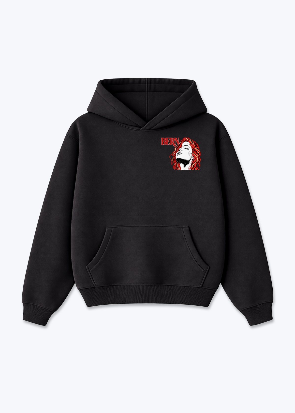 Bern RedHead Oversized Hoodie - Black Front (Designed)