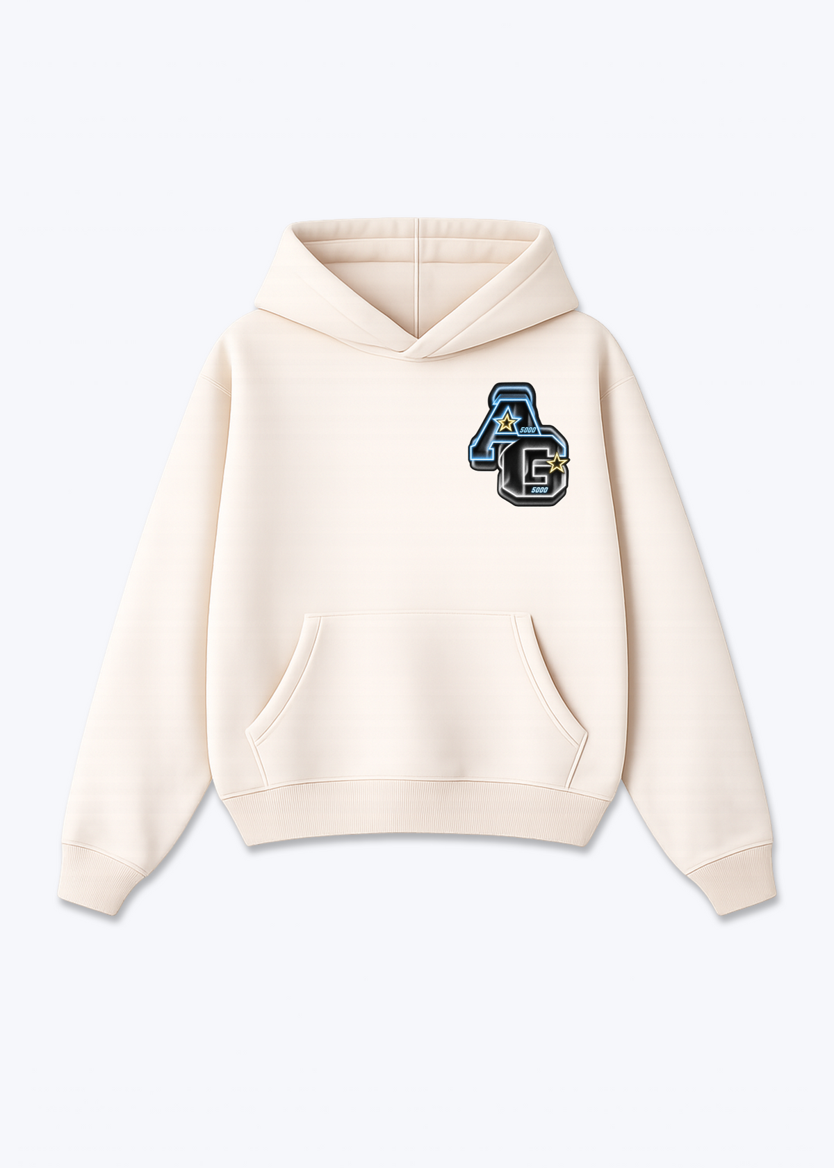 Aargau Neon Oversized Hoodie - Beige Front (Designed)