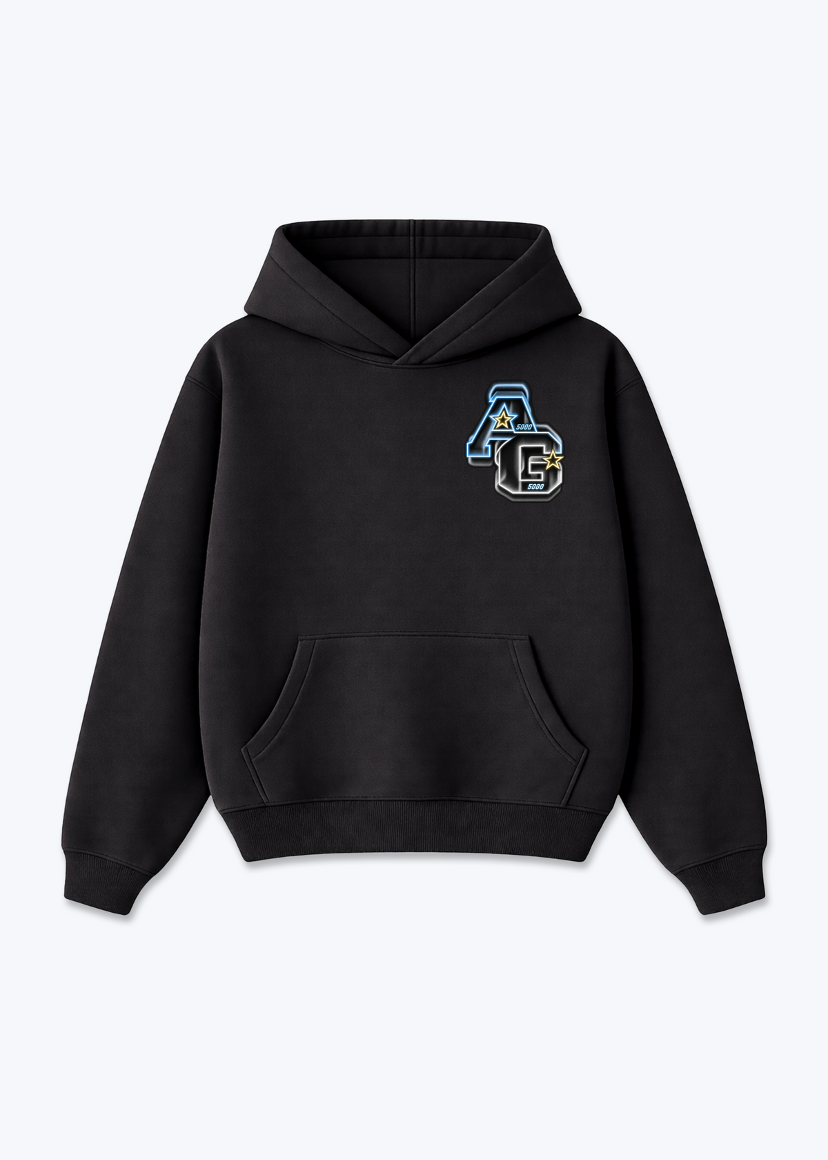 Aargau Neon Oversized Hoodie - Black Front (Designed)