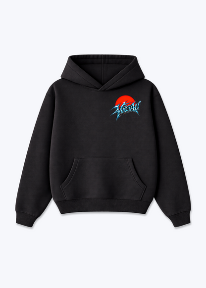 Aargau Bloom Oversized Hoodie - Black Front (Designed)