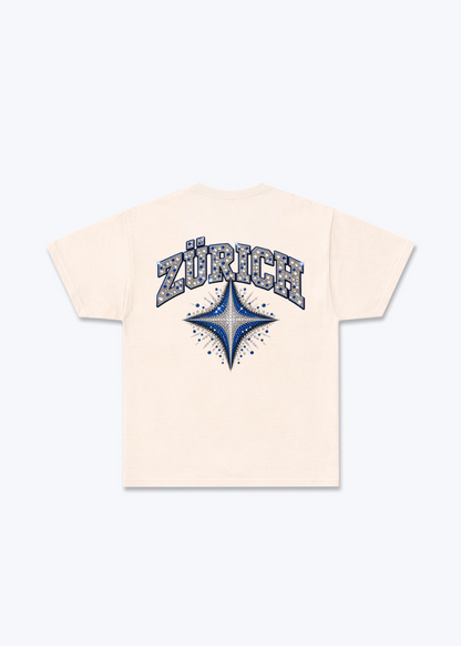 Zürich Diamond Basic T-Shirt - Beige Back (Designed)