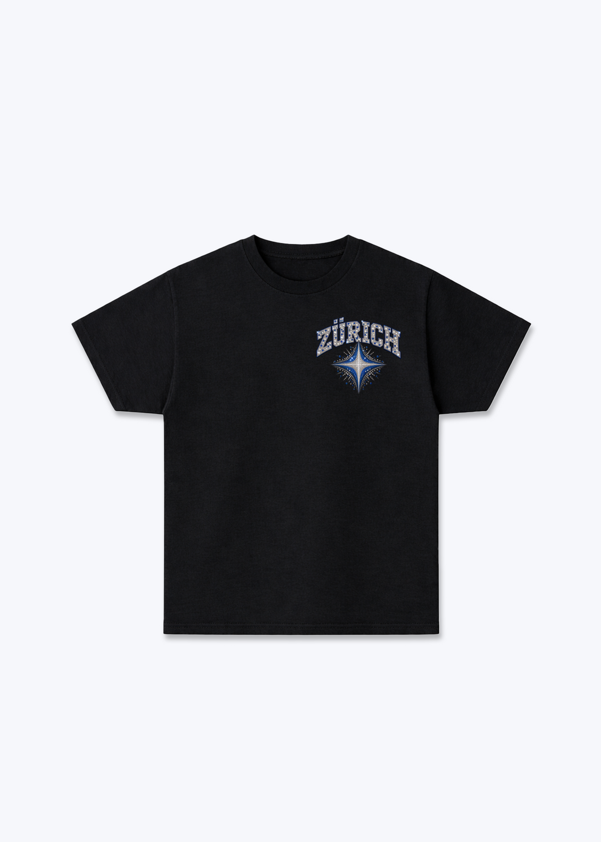 Zürich Diamond Basic T-Shirt - Black Front (Designed)