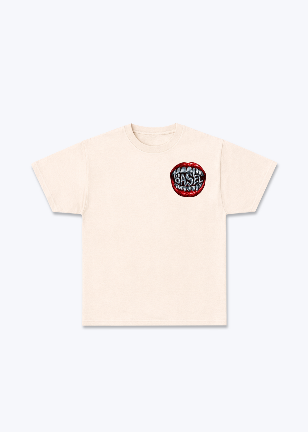 Basel Metallic Basic T-Shirt - Beige Front (Designed)
