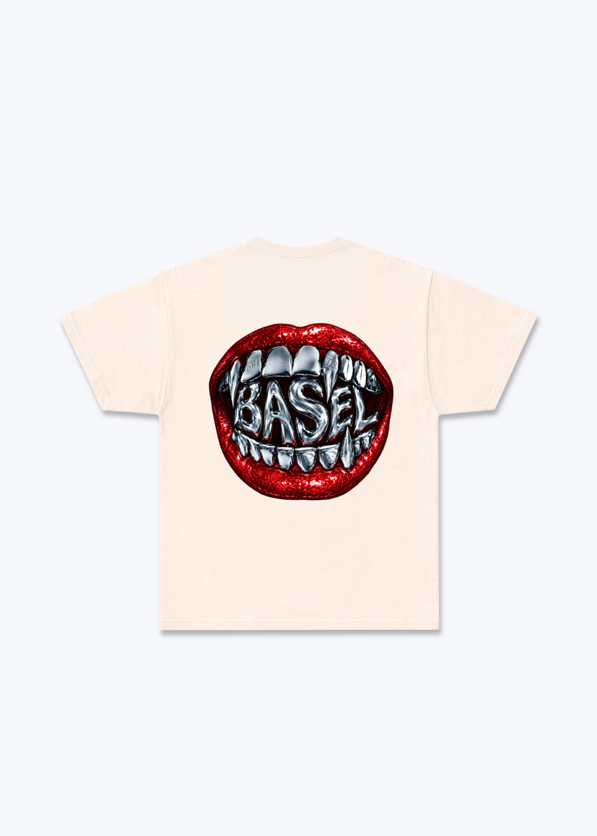 Basel Metallic Basic T-Shirt - Beige Back (Designed)