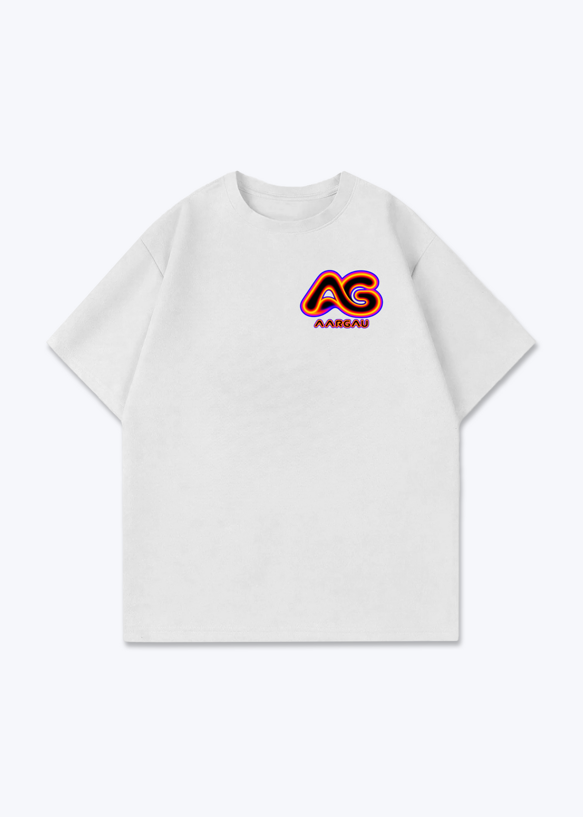Aargau Glow Oversized T-Shirt - White Front (Designed)