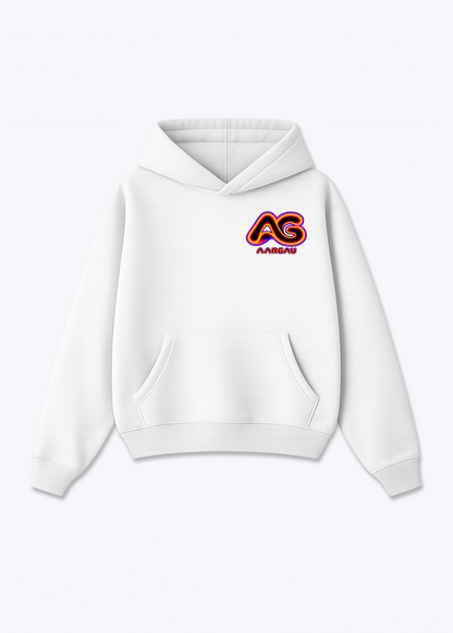 Aargau Glow Oversized Hoodie - White Front (Designed)
