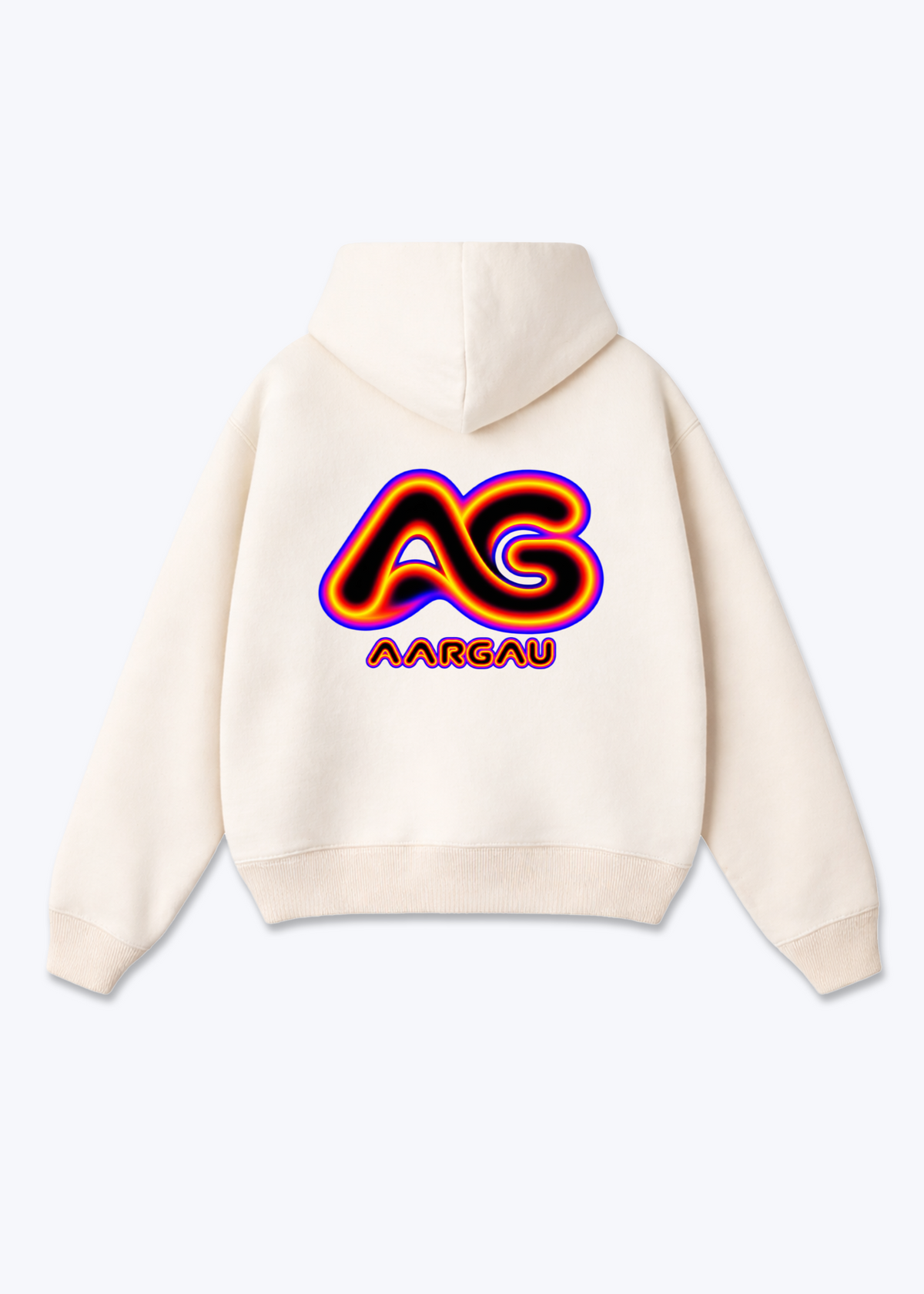 Aargau Glow Oversized Hoodie - Beige Back (Designed)