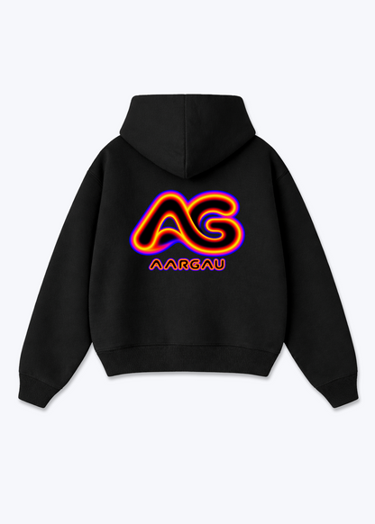 Aargau Glow Oversized Hoodie - Black Back (Designed)