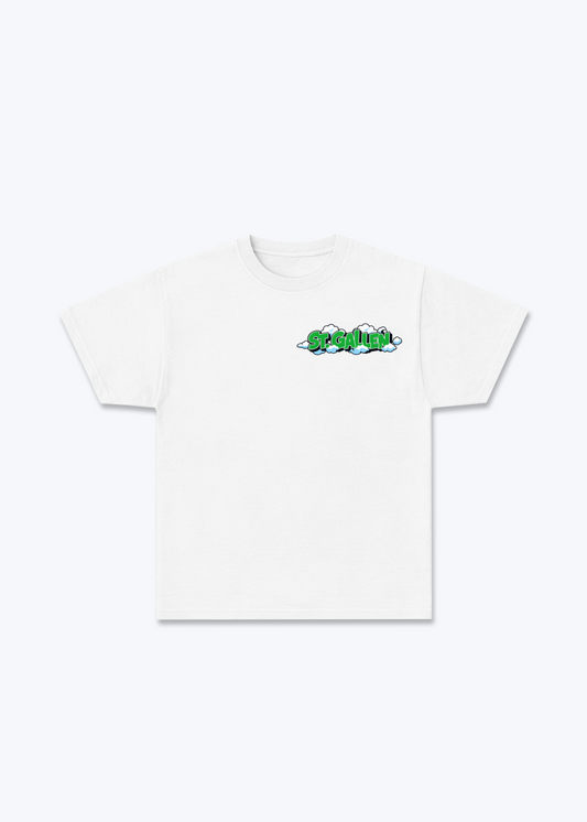 St.Gallen Clouds Basic T-Shirt - White Front (Designed)