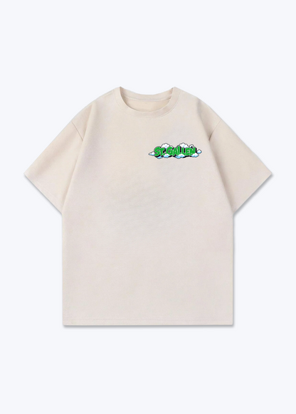 St.Gallen Clouds Oversized T-Shirt - Beige Front (Designed)