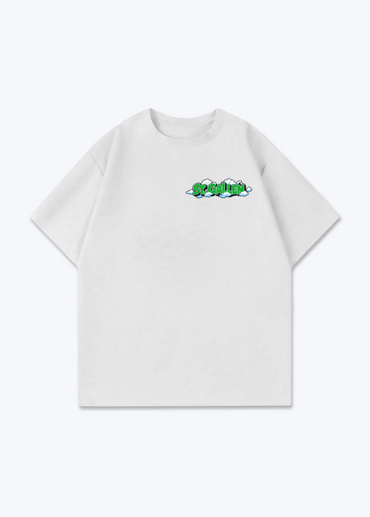 St.Gallen Clouds Oversized T-Shirt - White Front (Designed)