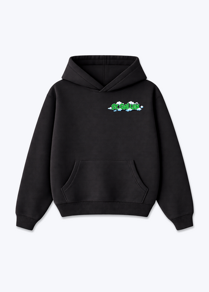 St.Gallen Clouds Oversized Hoodie - Black Front (Designed)