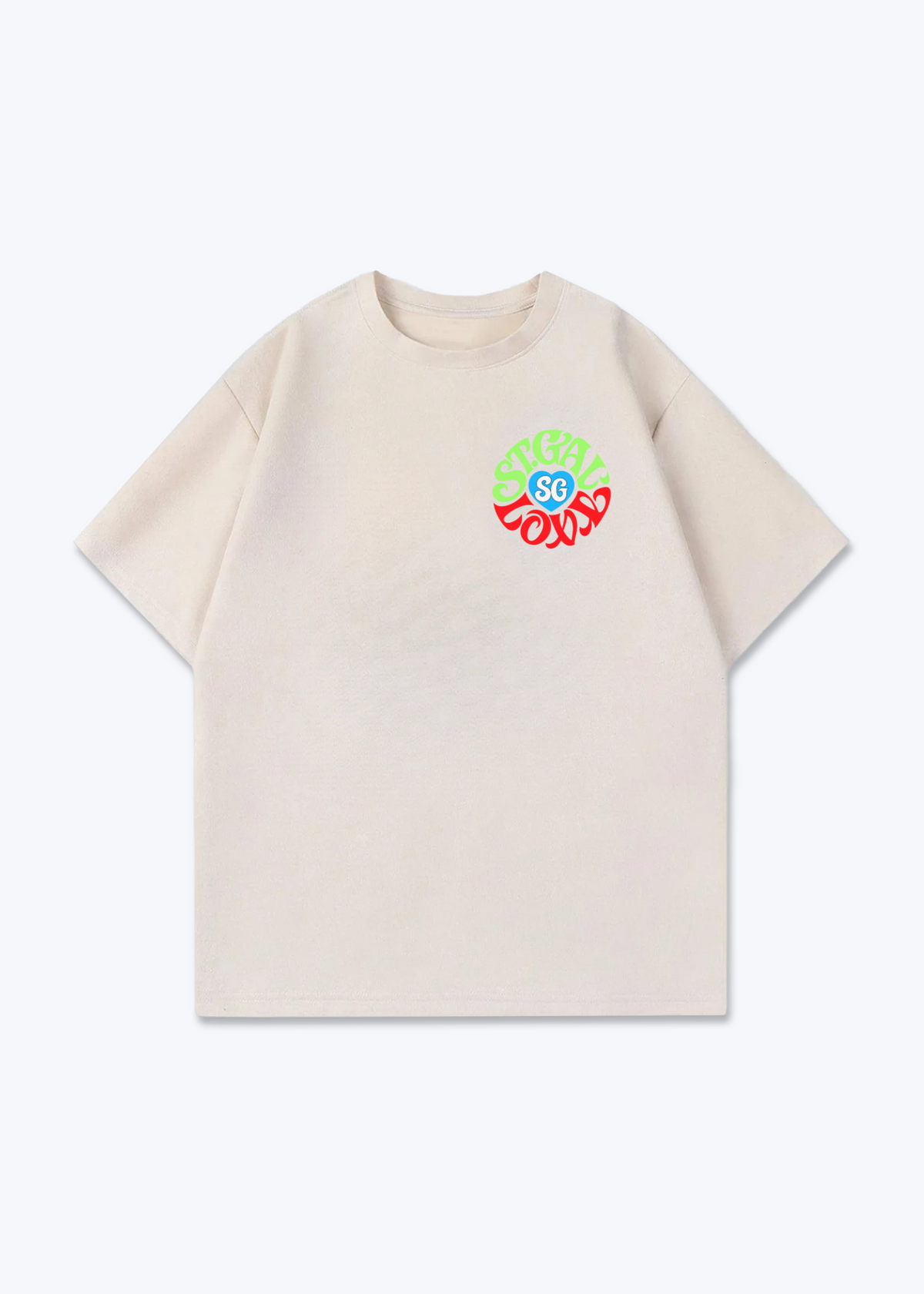 St.Gallen Lov' Oversized T-Shirt - Beige Front (Designed)