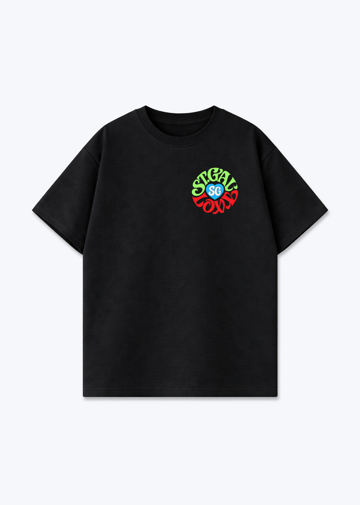 St.Gallen Lov' Oversized T-Shirt - Black Front (Designed)
