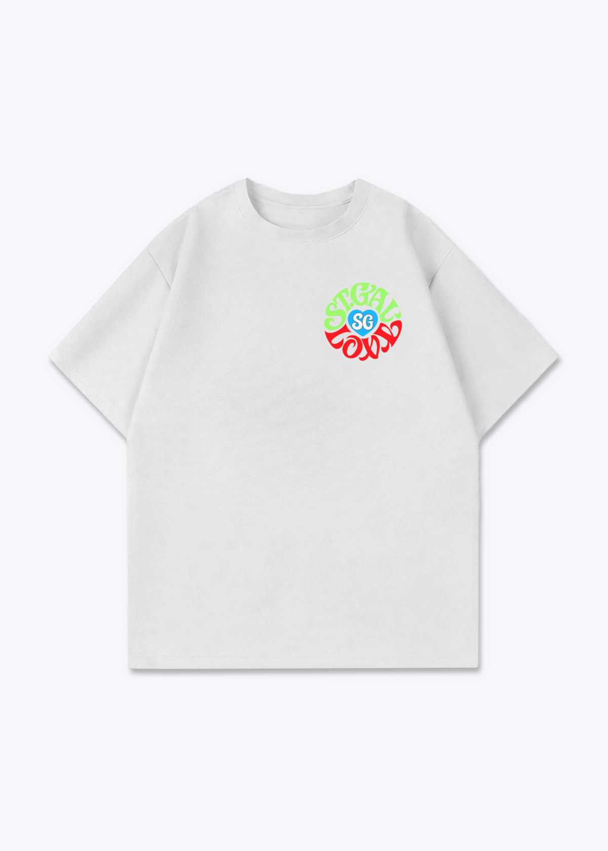 St.Gallen Lov' Oversized T-Shirt - White Front (Designed)