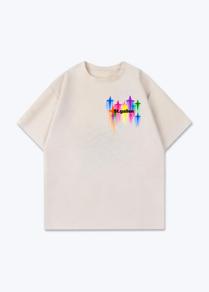 St.Gallen Stars Oversized T-Shirt - Beige Front (Designed)