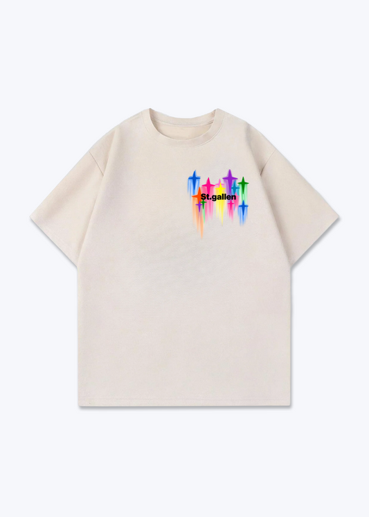 St.Gallen Stars Oversized T-Shirt - Beige Front (Designed)