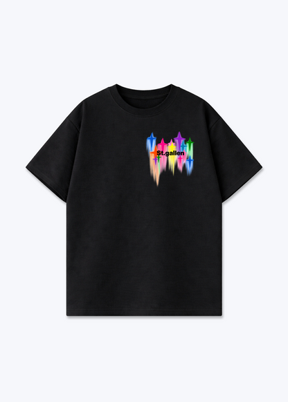 St.Gallen Stars Oversized T-Shirt - Black Front (Designed)