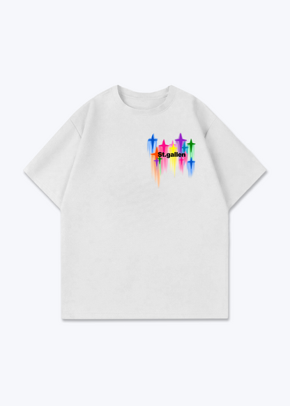 St.Gallen Stars Oversized T-Shirt - White Front (Designed)