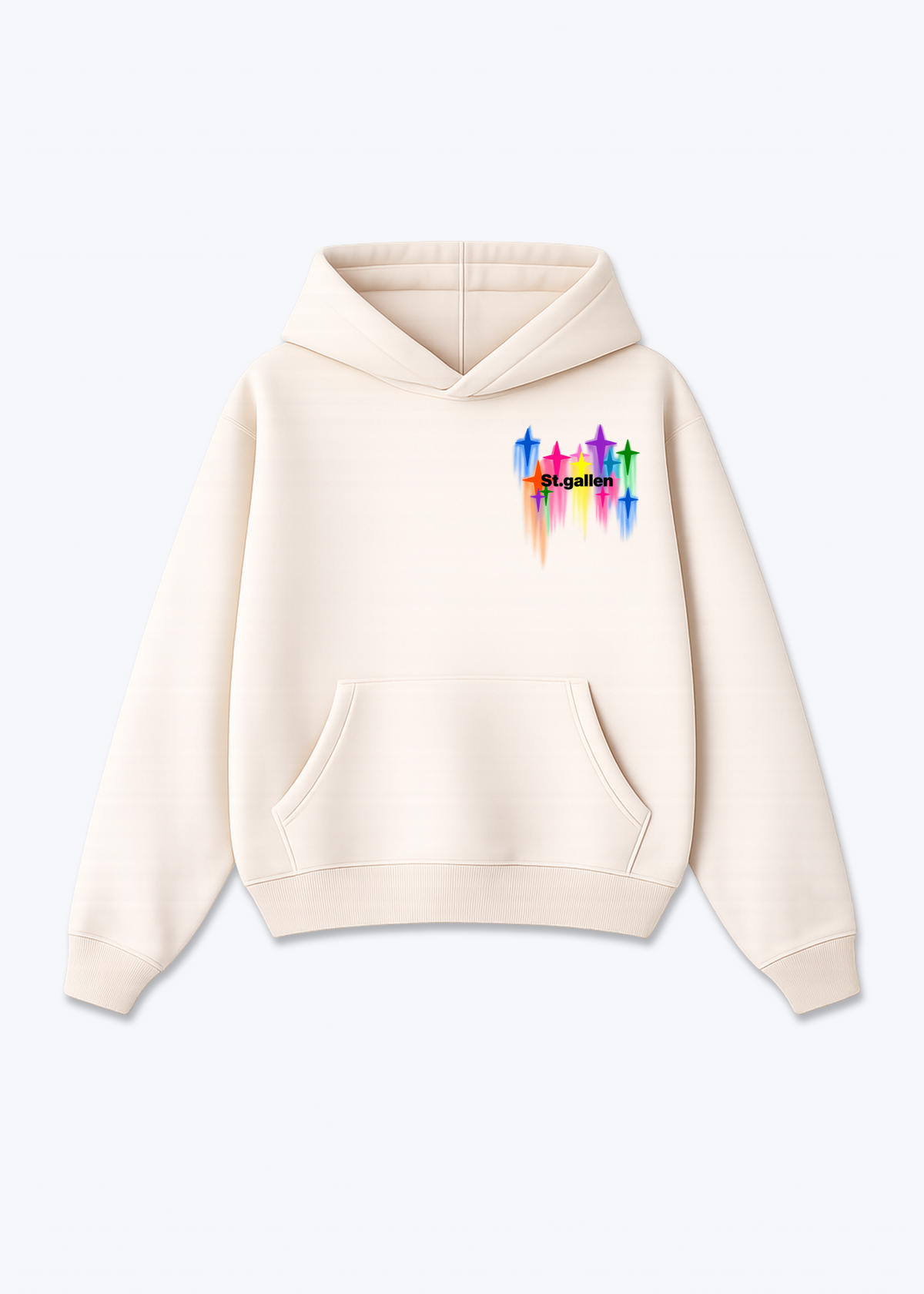 St.Gallen Stars Oversized Hoodie - Beige Front (Designed)