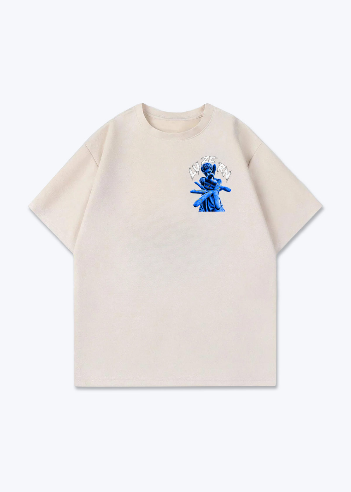 Luzern Scar Oversized T-Shirt - Beige Front (Designed)