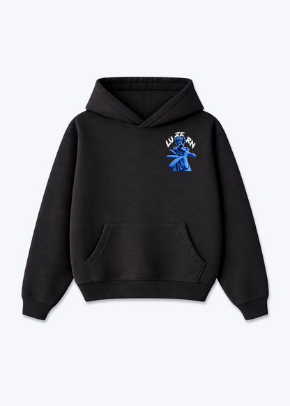 Luzern Scar Oversized Hoodie - Black Front (Designed)
