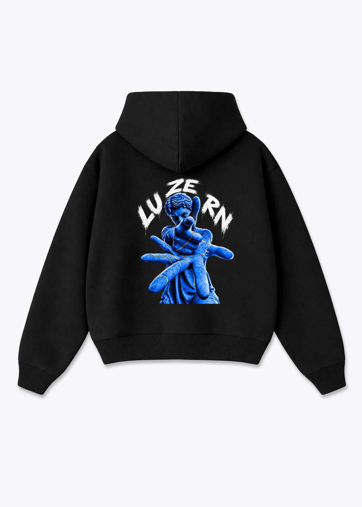 Luzern Scar Oversized Hoodie - Black Back (Designed)