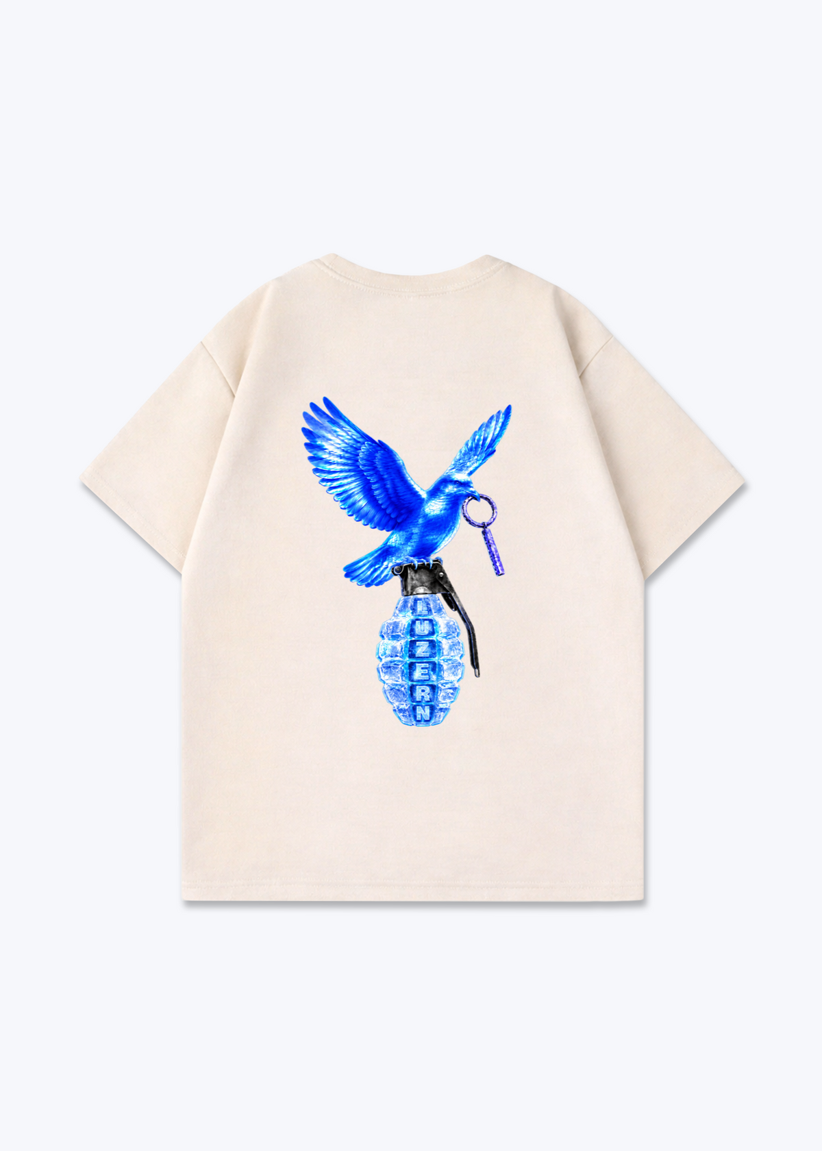Luzern Grenade Oversized T-Shirt - Beige Back (Designed)