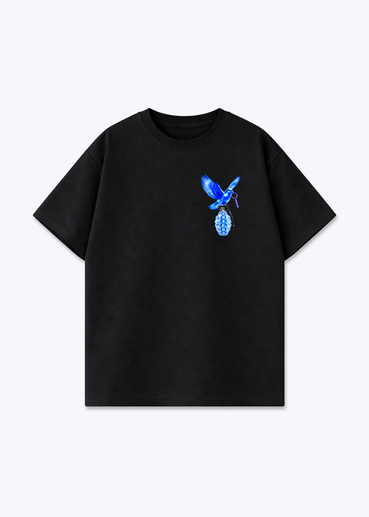 Luzern Grenade Oversized T-Shirt - Black Front (Designed)