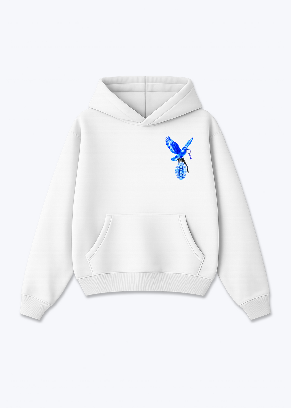 Luzern Grenade Oversized Hoodie - White Front (Designed)