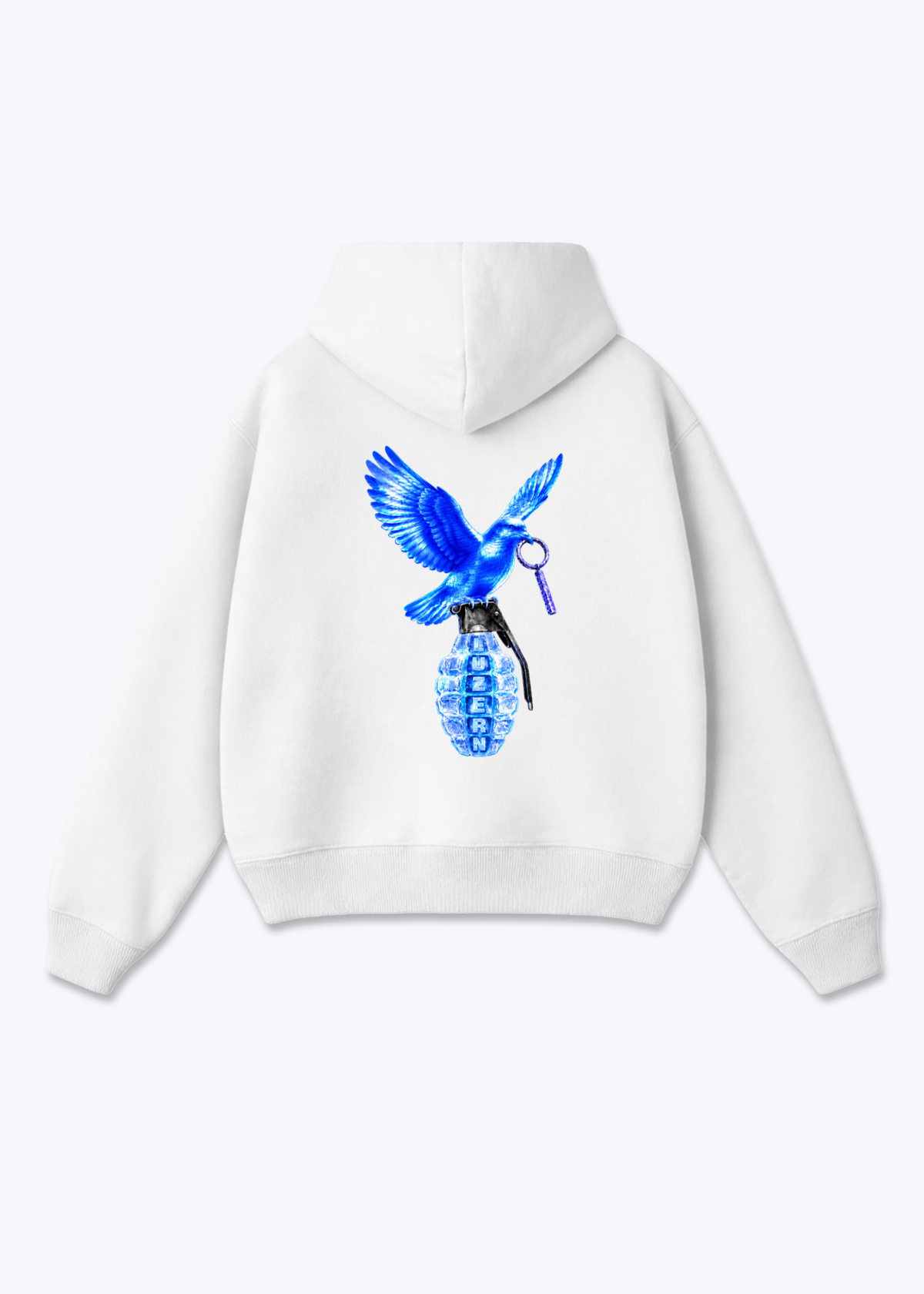 Luzern Grenade Oversized Hoodie - White Back (Designed)