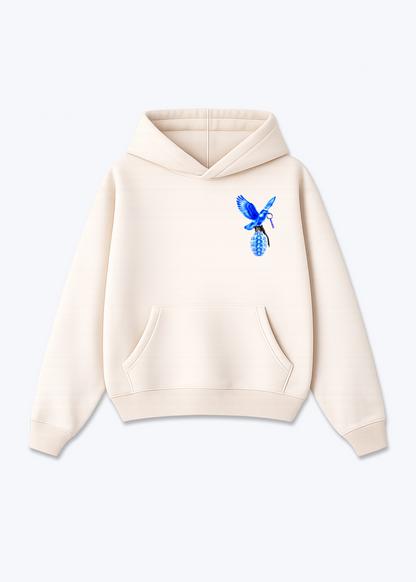 Luzern Grenade Oversized Hoodie - Beige Front (Designed)