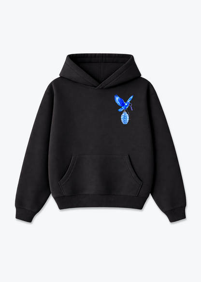 Luzern Grenade Oversized Hoodie - Black Front (Designed)