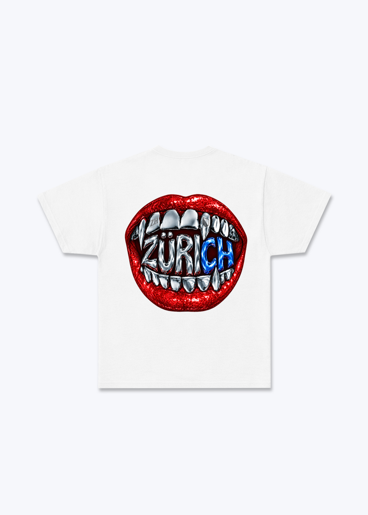 Zürich Lips Basic T-Shirt - White Back (Designed)