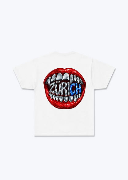 Zürich Lips Basic T-Shirt - White Back (Designed)